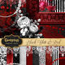 Black White and Red Digital Scrapbooking Kit