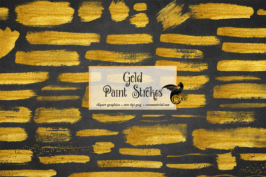Gold Paint Strokes Clipart