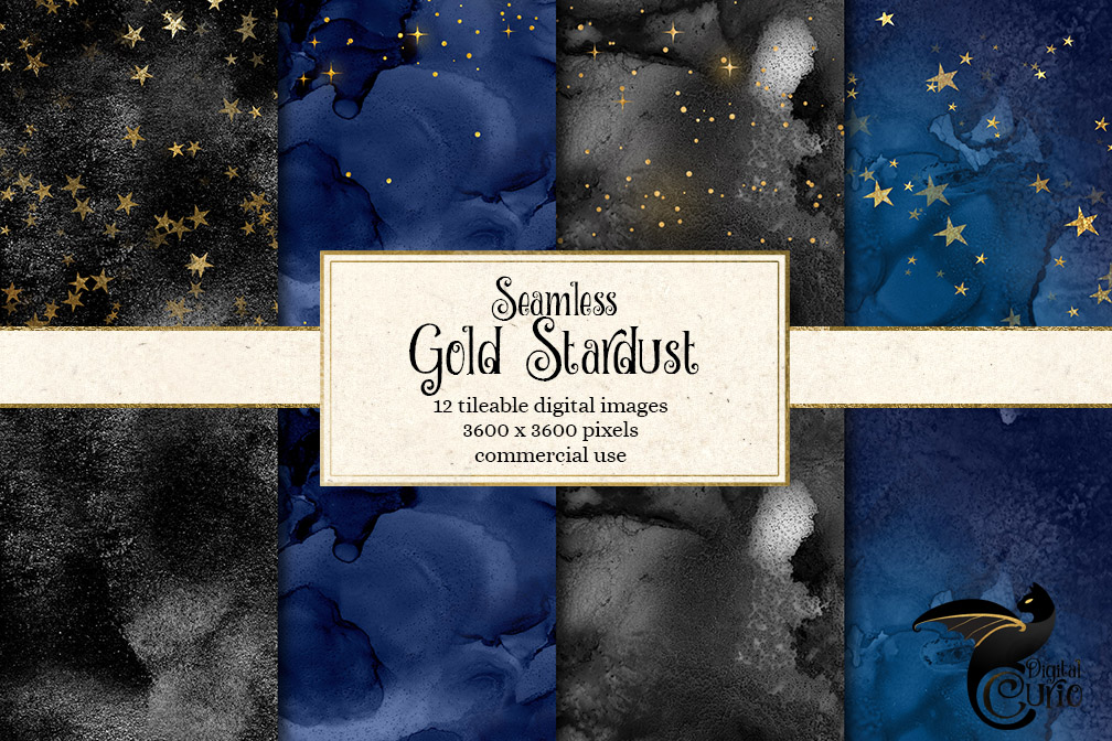 Seamless Gold Stardust Digital Paper patterns