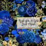 Royal Blue And Gold Floral Clipart  