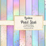 Rainbow Pastel Stars Digital Paper  
