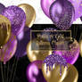 Purple And Gold Balloons Clipart 