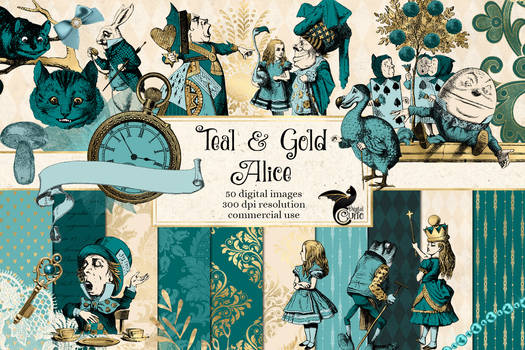 Teal And Gold Alice 