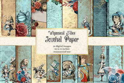 Whimsical Alice Journal Paper 