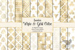 White and Gold Celtic Digital Paper 