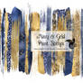 Navy And Gold Paint Strokes Clipart 