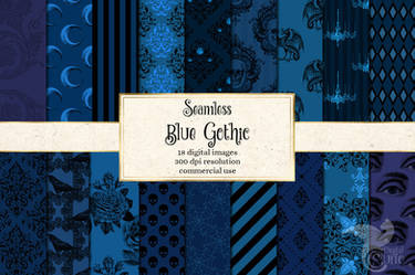 Blue Gothic Digital Paper 