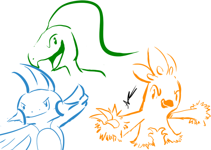 Hoenn Starters Sketch