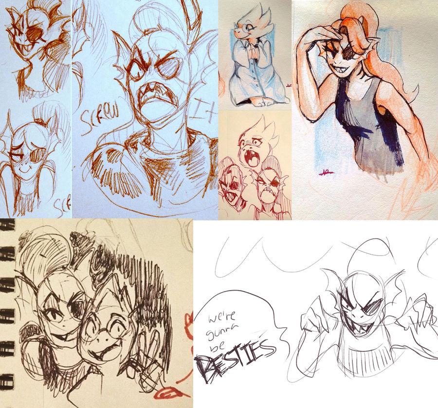 Undyne And Alphys Doodles