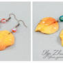 Earrings with yellow autumn leaves