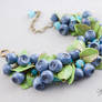 Bracelet with blueberries from polymer clay