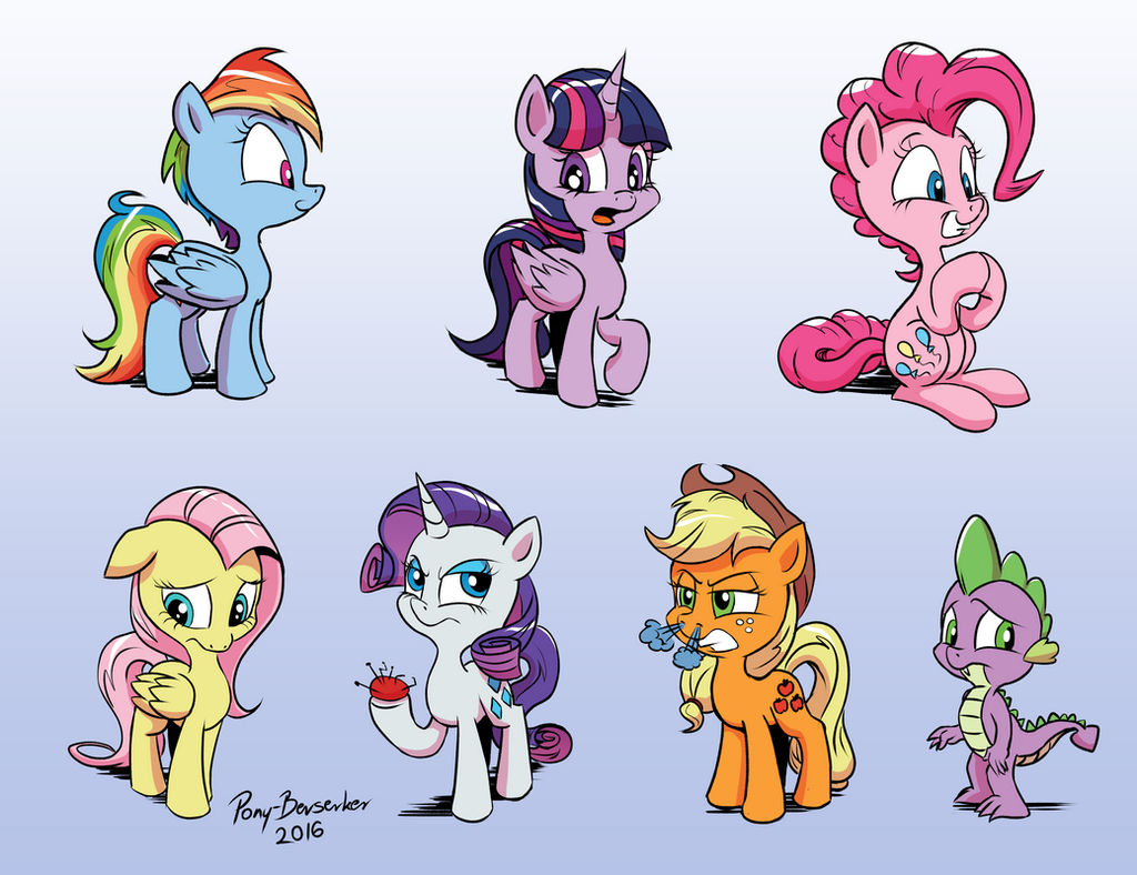 Mane Six Ponies (and Spike)