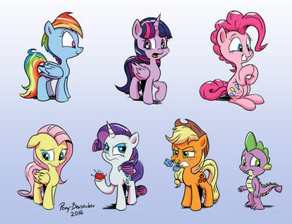 Mane Six Ponies (and Spike)