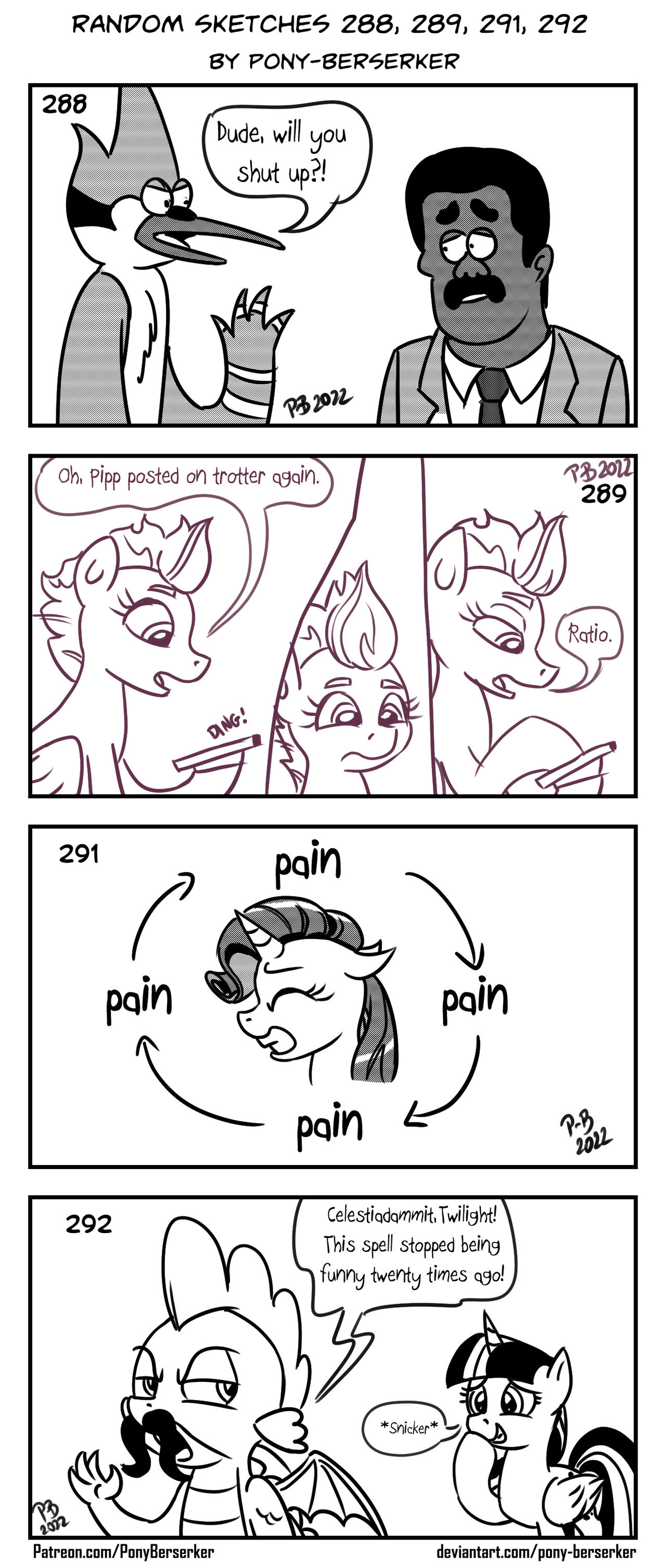Random sketches 288, 289, 291, 292
