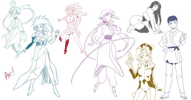 Compilation of sketches Tenchi Muyo