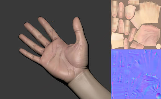 Low-poly hand model [WIP]