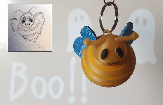 Cute bee keychain - 3D printed