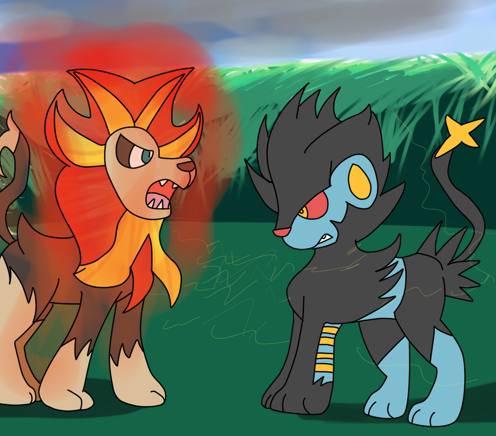 Luxray And Pyroar