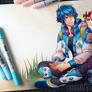 Aoba Playing Gameboy - Copic Version