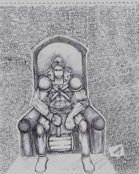 Lugal-azxli en su trono