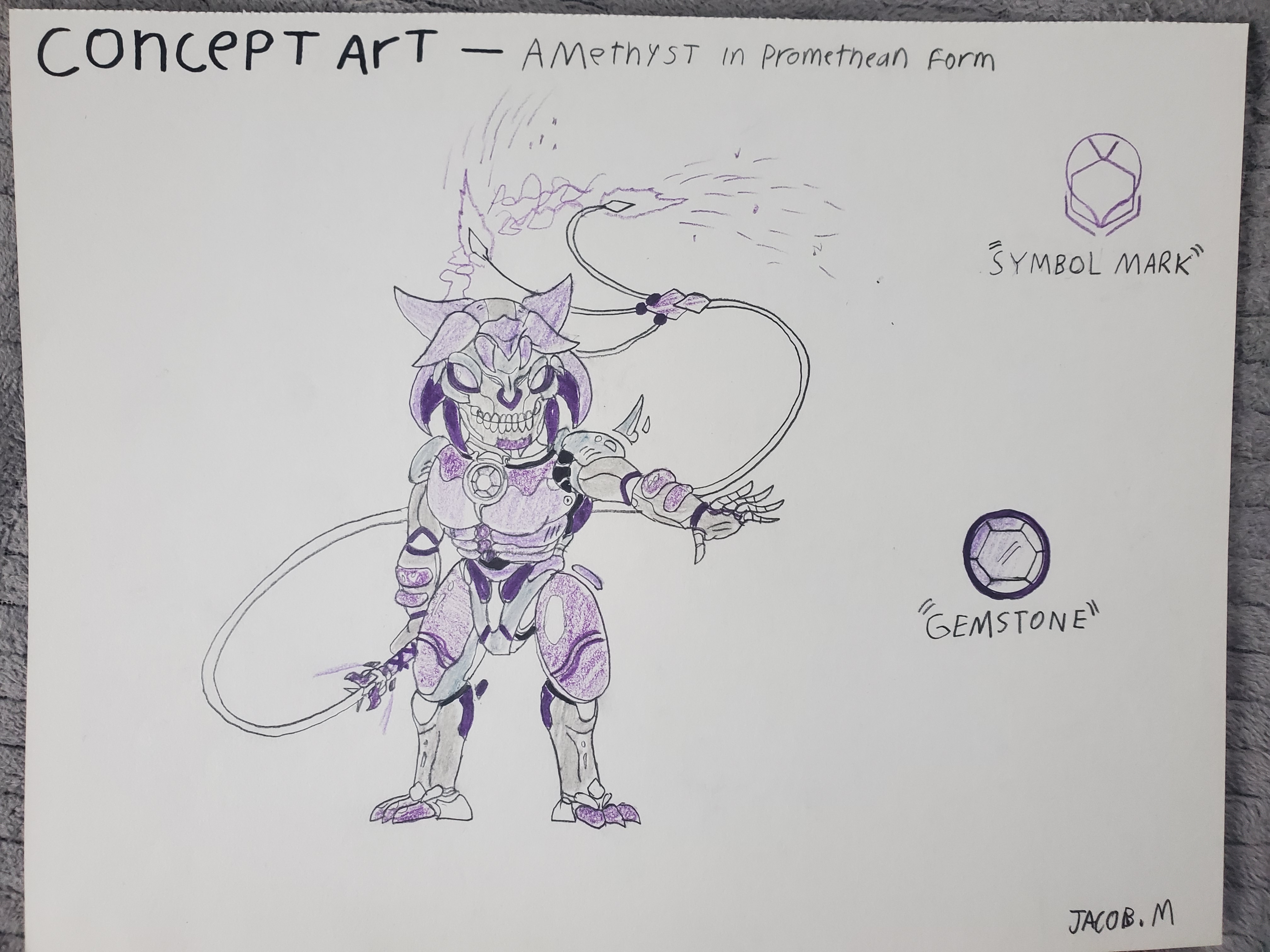 Promethian Gd Amethyst in promethean form concept art by Jamartone on DeviantArt