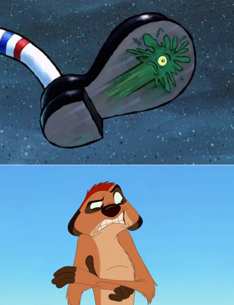 Grumpy Timon Timon very disgusting to Plankton's stepped by Jamartone on DeviantArt