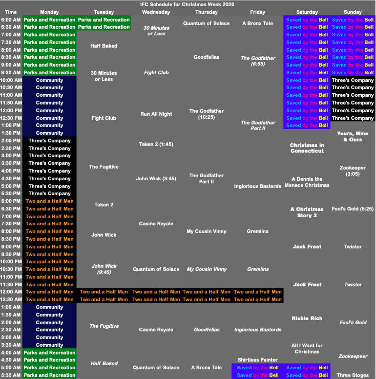 IFC Christmas 2020 Schedule by ToonsJazzLover on DeviantArt ifc-christmas-2020-schedule-by-toonsjazzlover-on-deviantart