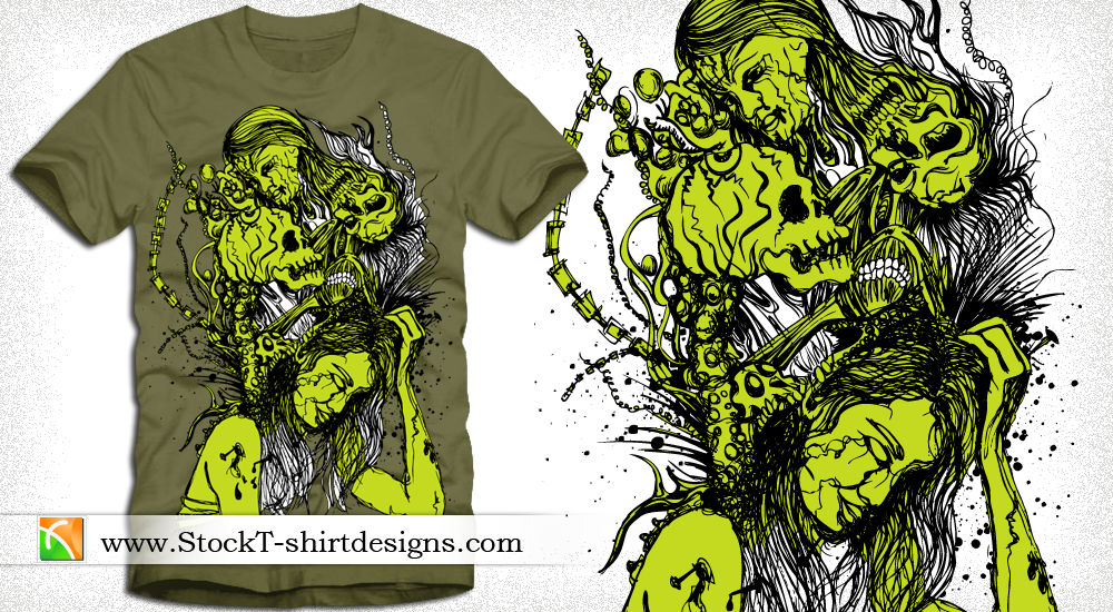 Set Skull Icon Gothic Design Prints Comic Style Shirt Print imagem vetorial  de Maximlacrimart© 604866322