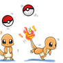 Pikachu scene pokeball - Charmander Version