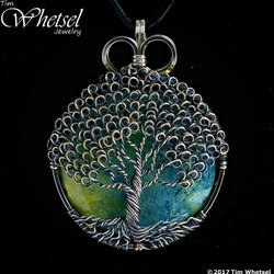 Wire Wrap Tree of Life Pendant Loop Weave Leaves