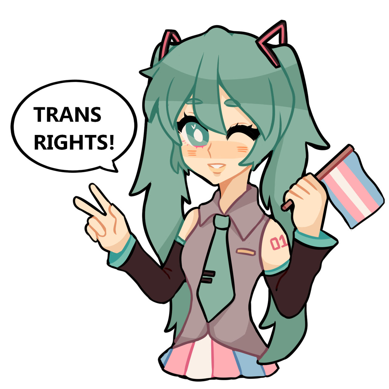 miku says trans rights! by yugiohs on DeviantArt