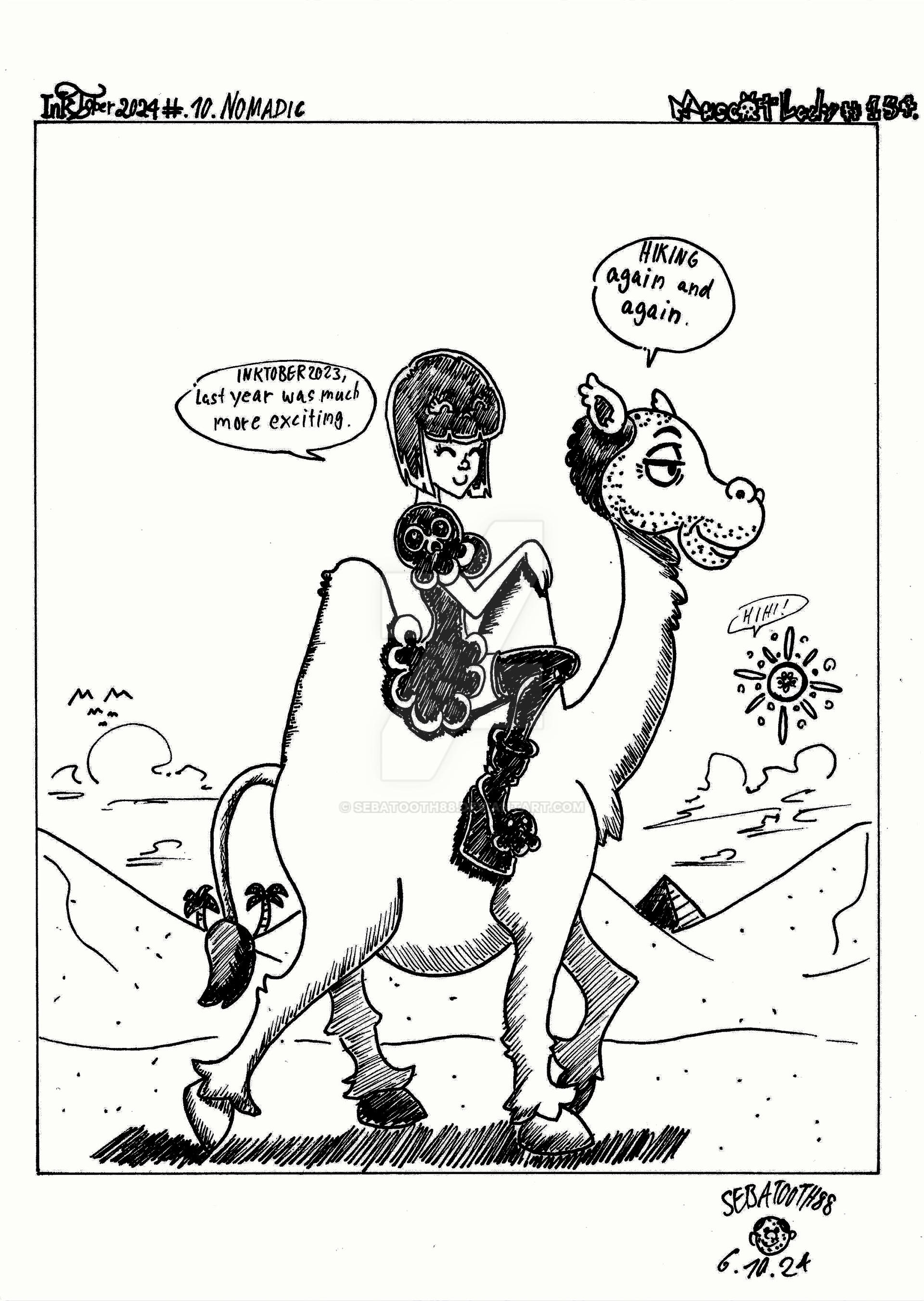 Mascot Lady #154. Inktober2024 Day 10 #10 Nomadic