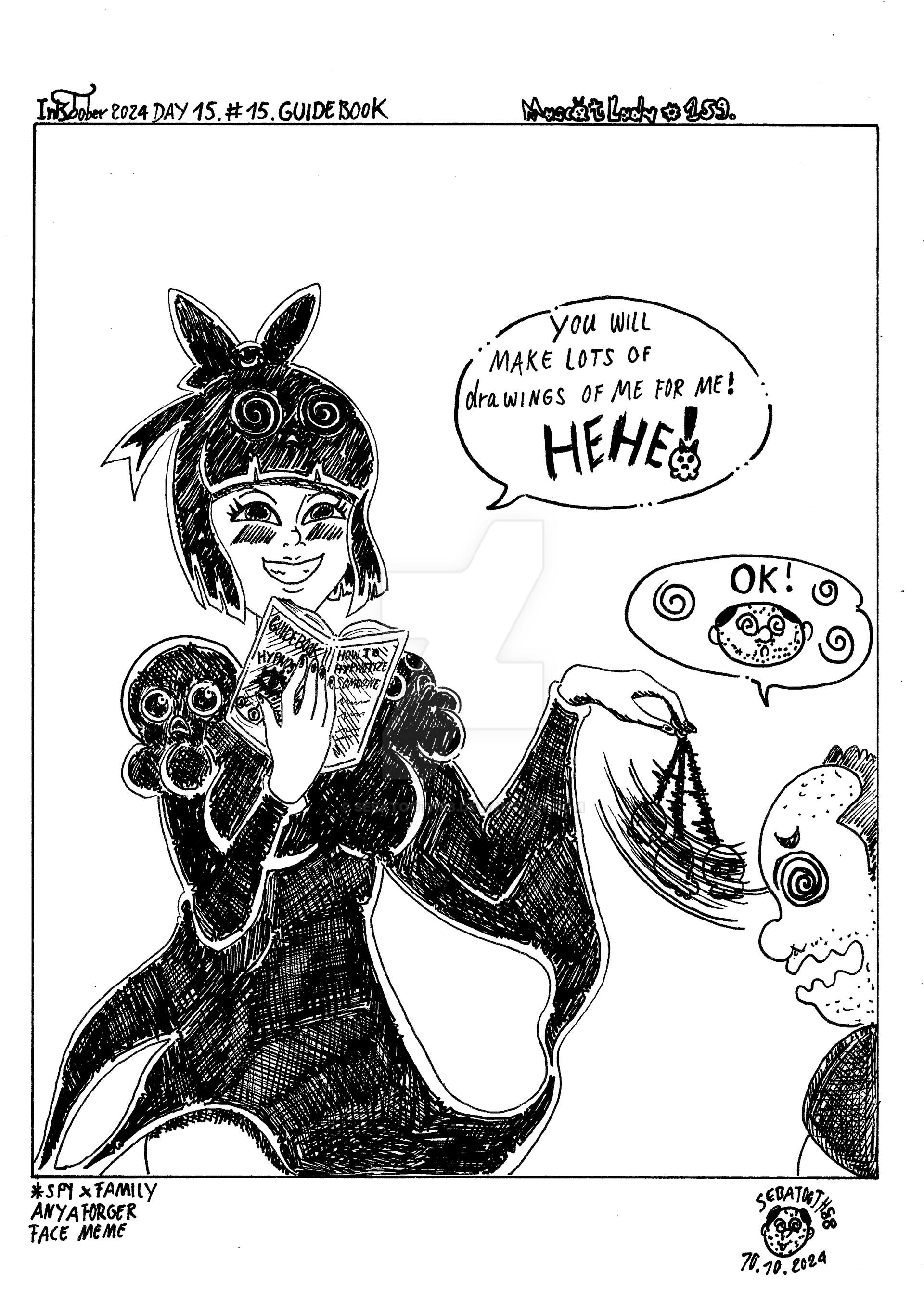 Mascot Lady #159 Inktober2024 Day 15 #15 Guidebook