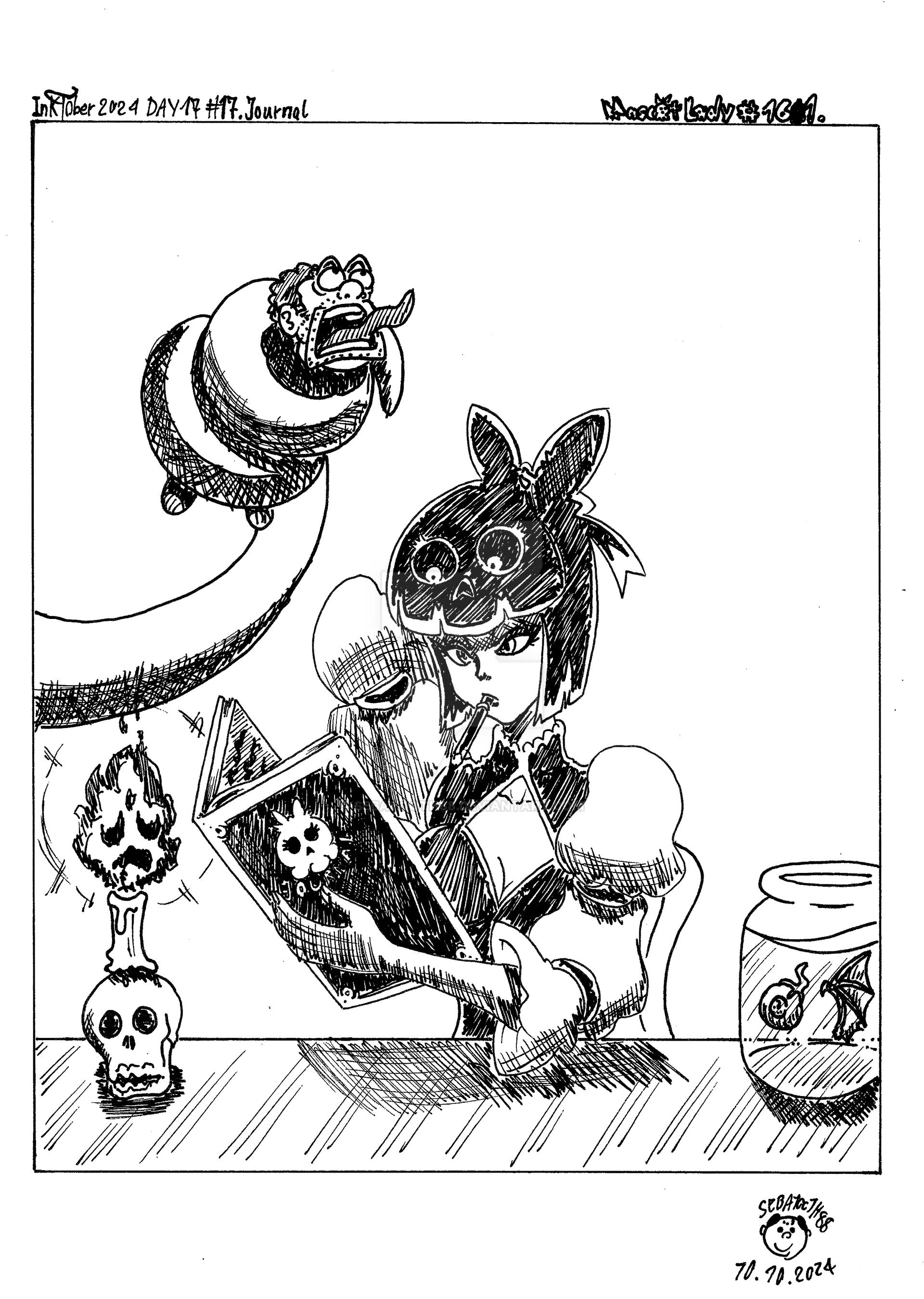Mascot Lady #161 Inktober2024 Day 17 Journal