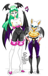 Morrigan Aensland and Rouge the Bat Clothes Swap