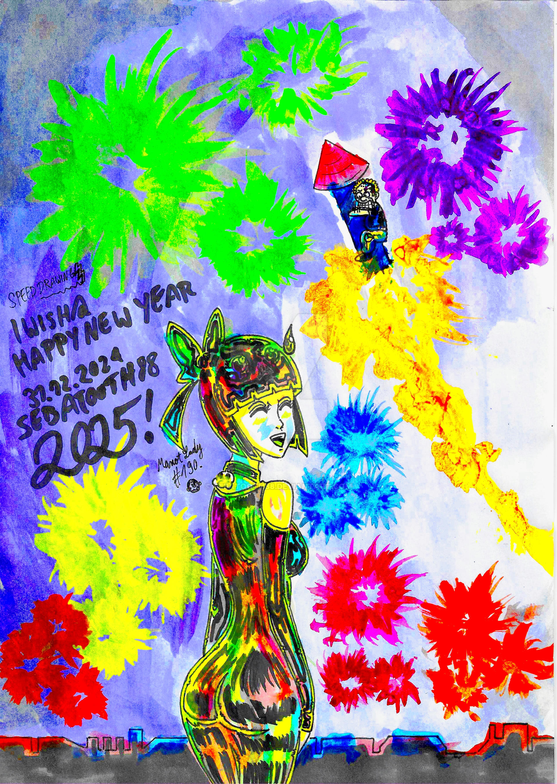 Mascot Lady #190. I Wish a Happy new year 2025