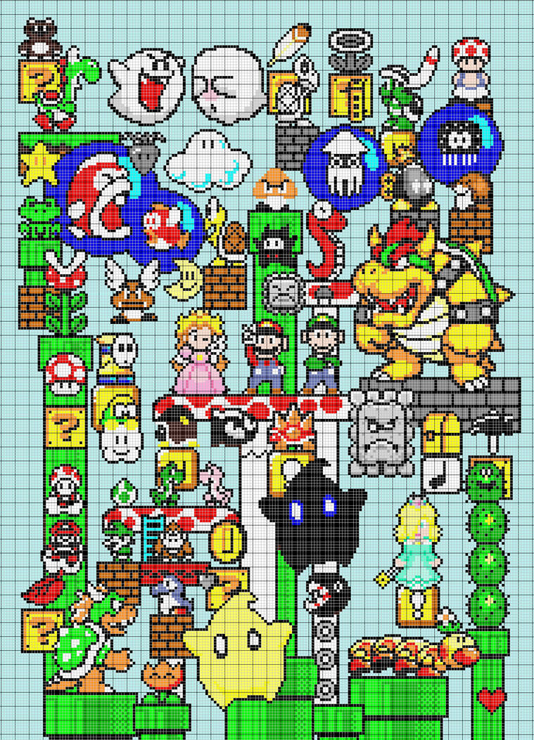 Mario : pattern by leseldur on DeviantArt
