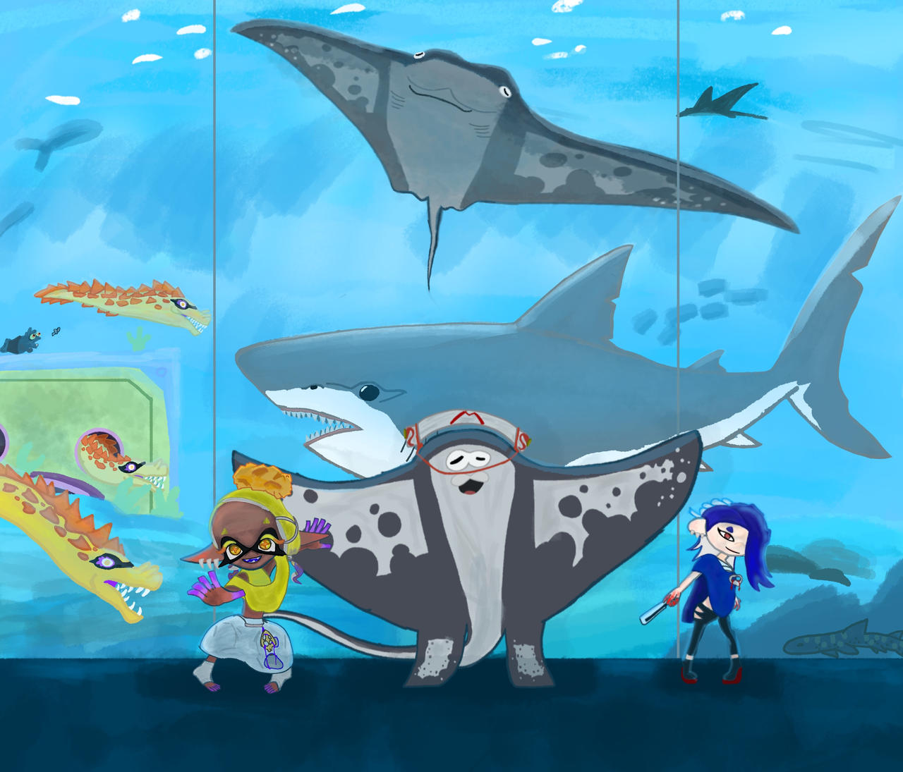Deep Cut from Splatoon in The Aquarium by Chipmunkosaursshit on DeviantArt
