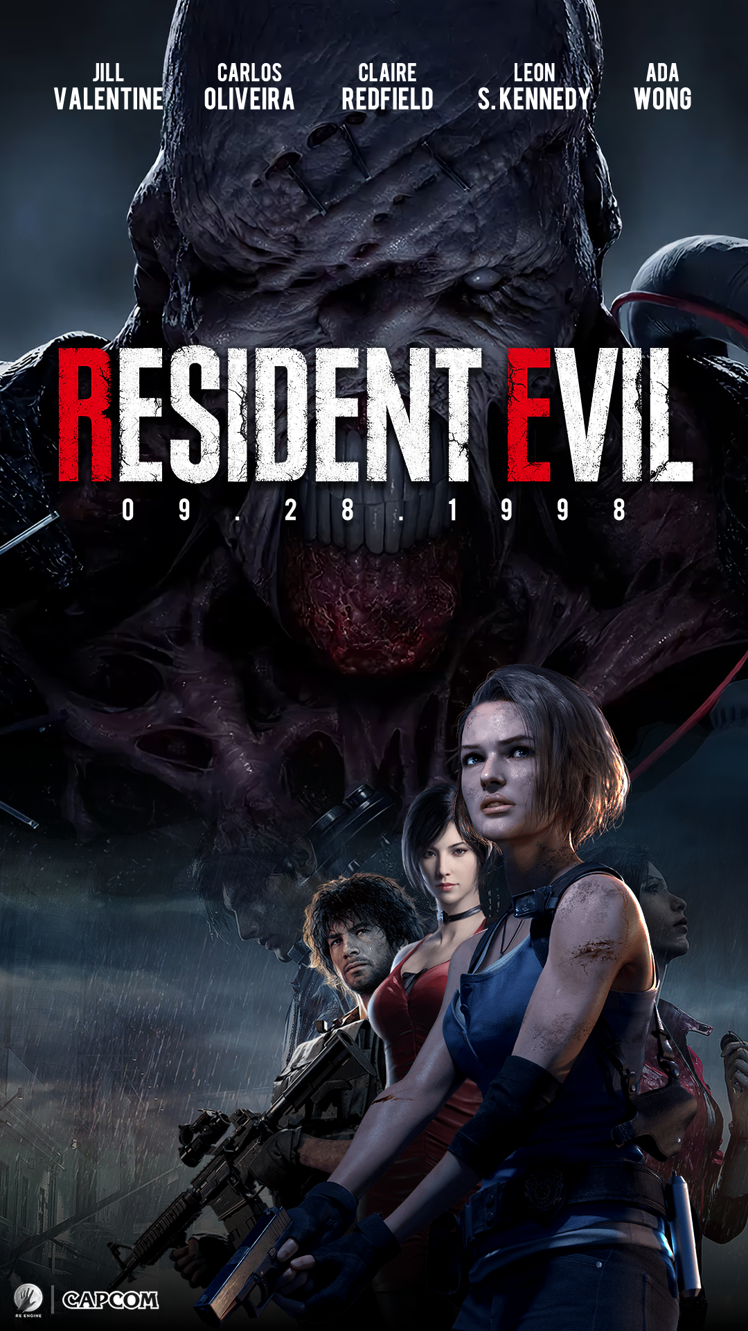 Resident evil movie poster with ada and chainsaw