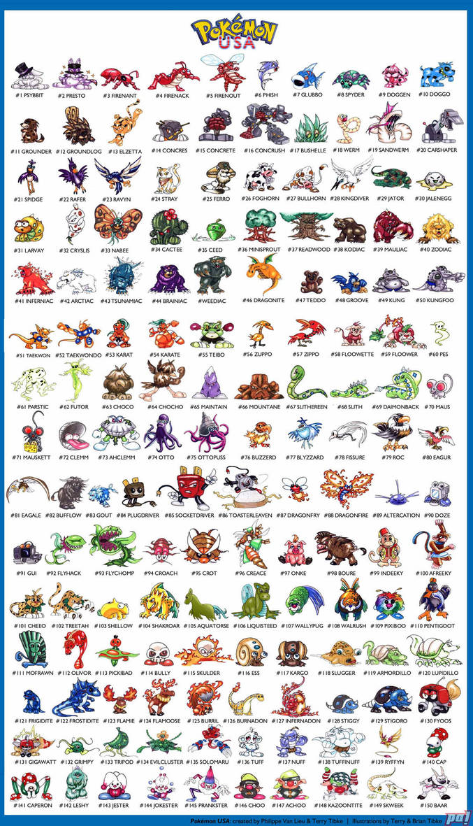 Pokemon Overview Pokemon USA Artdex by TerryTibke on DeviantArt