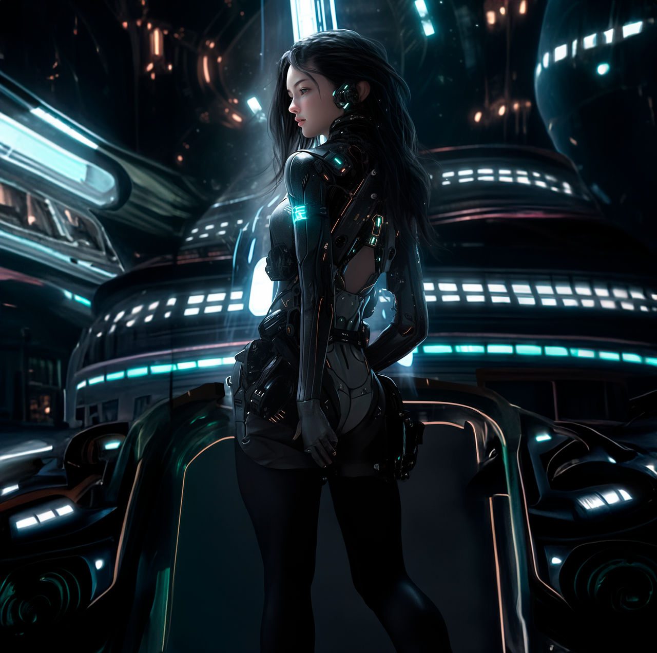 AI-generated SCI-FI Scene by m0kar1n on DeviantArt