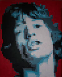 mick jagger pixel painting