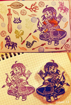 Kili  rubber stamps art print