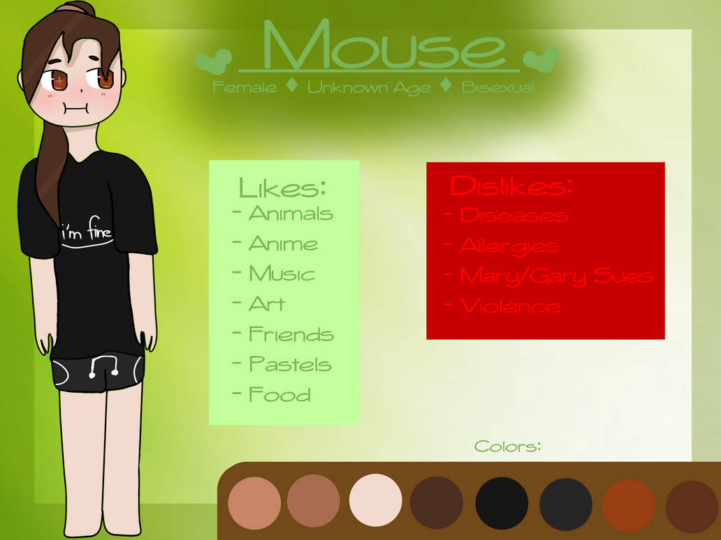 Mouse Reference Sheet | April 2019 by EccentricMouse on DeviantArt