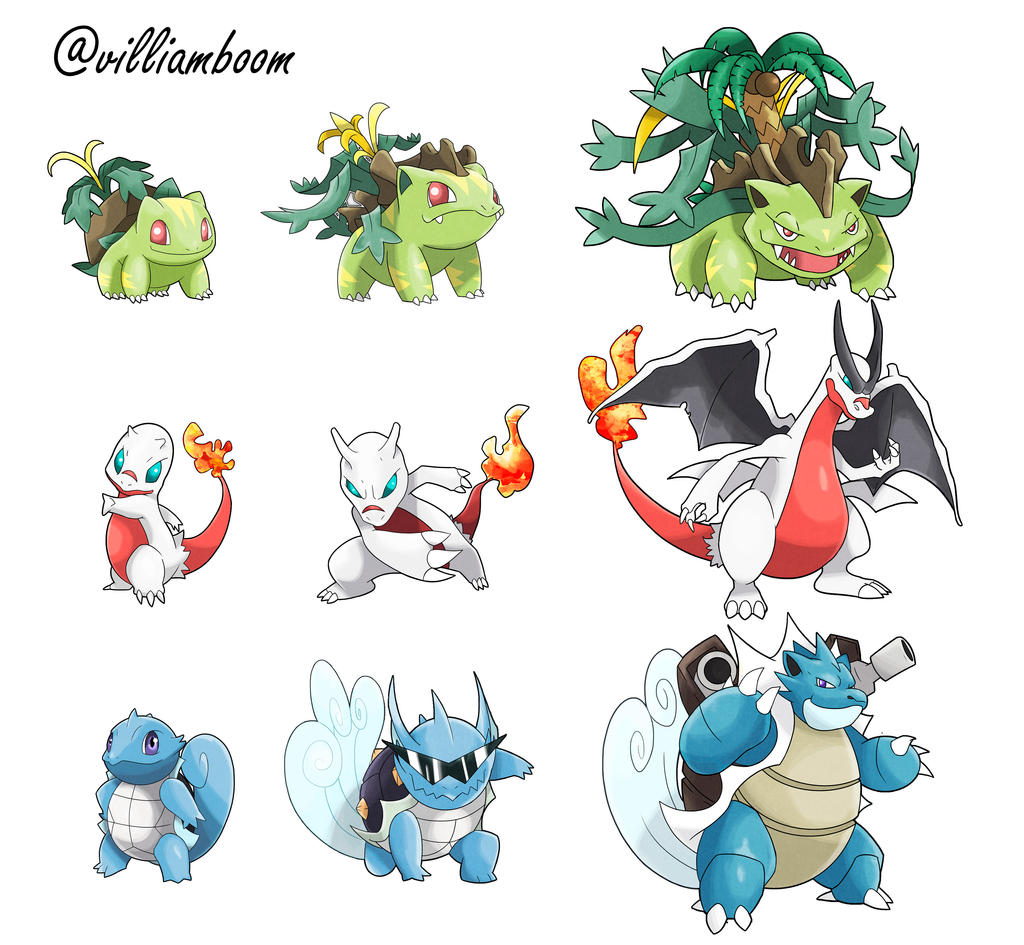All the evolution lines by villi-c on DeviantArt