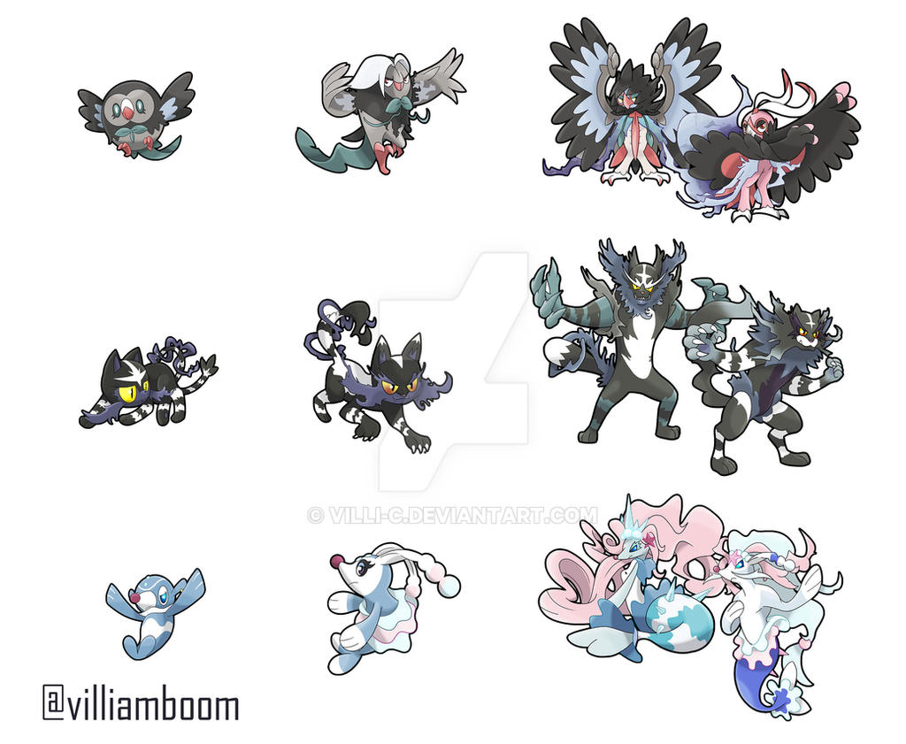 All the evolution lines! by villi-c on DeviantArt