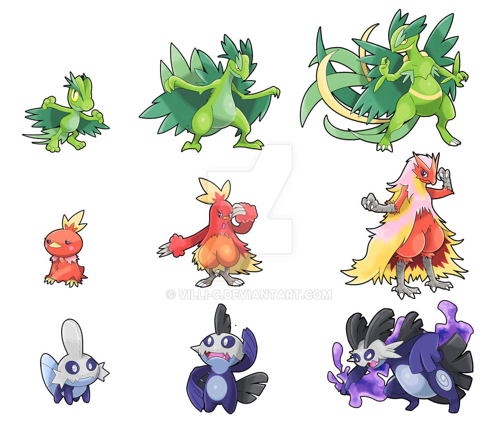 All the evolution lines! by villi-c on DeviantArt