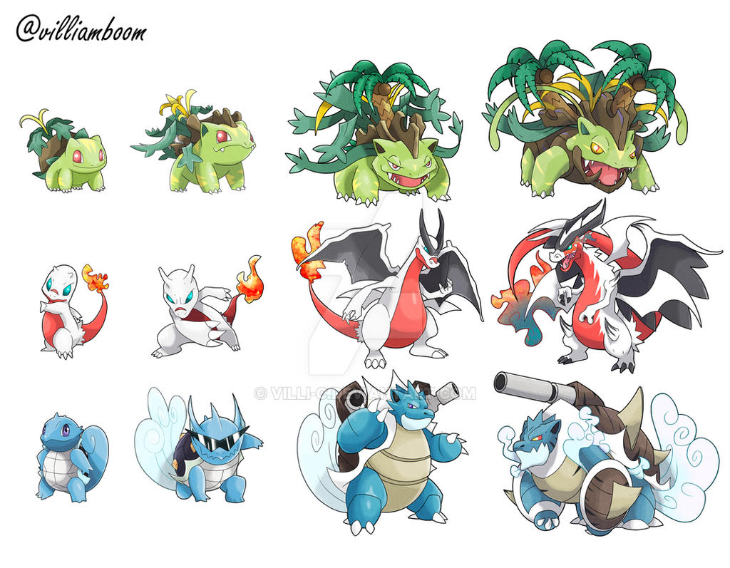 All the evolution lines! by villi-c on DeviantArt