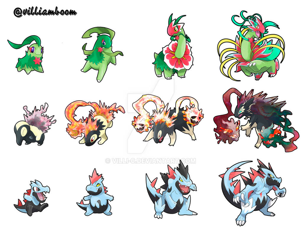 All the evolution lines! by villi-c on DeviantArt