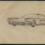 vintage Concept Hardtop original 50's sketch